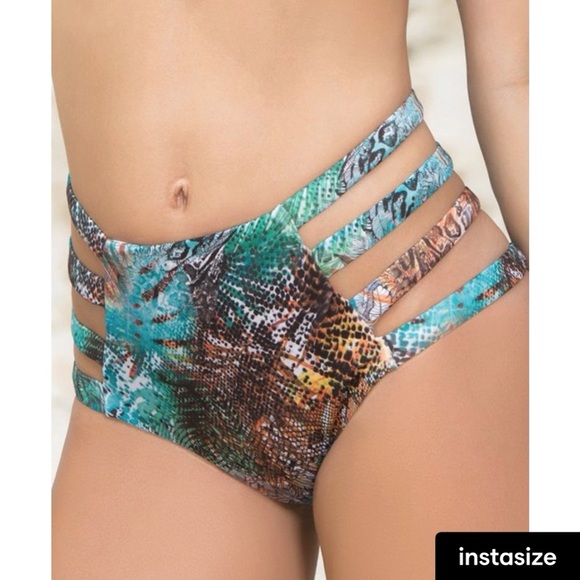 Aqua Floral Bikini - Picture 3 of 4